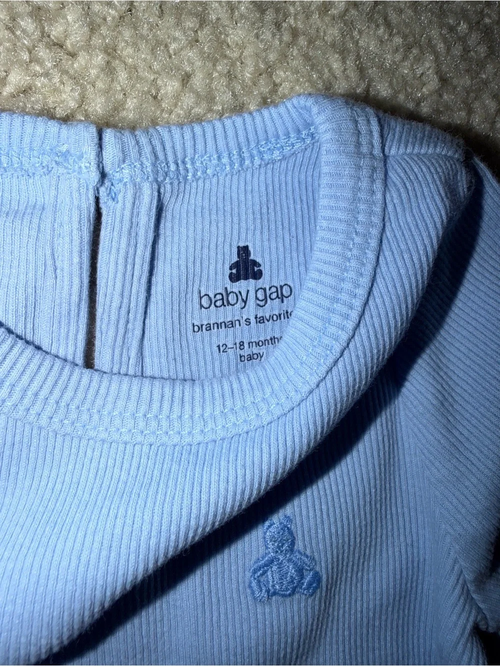 GAP Baby Blue Ribbed Long-Sleeve Tee
